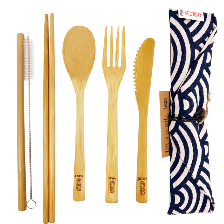 Mikei® Reusable Bamboo Cutlery Set